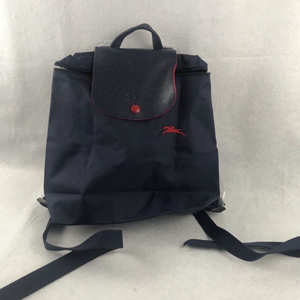 Longchamp Navy and Red Backpack